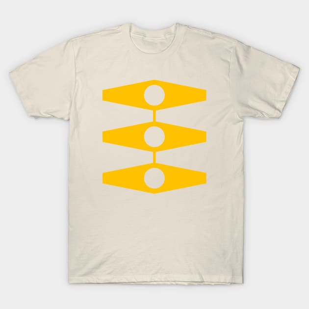 Minimal Eyes in Warm Yellow and Light Olive T-Shirt by VrijFormaat